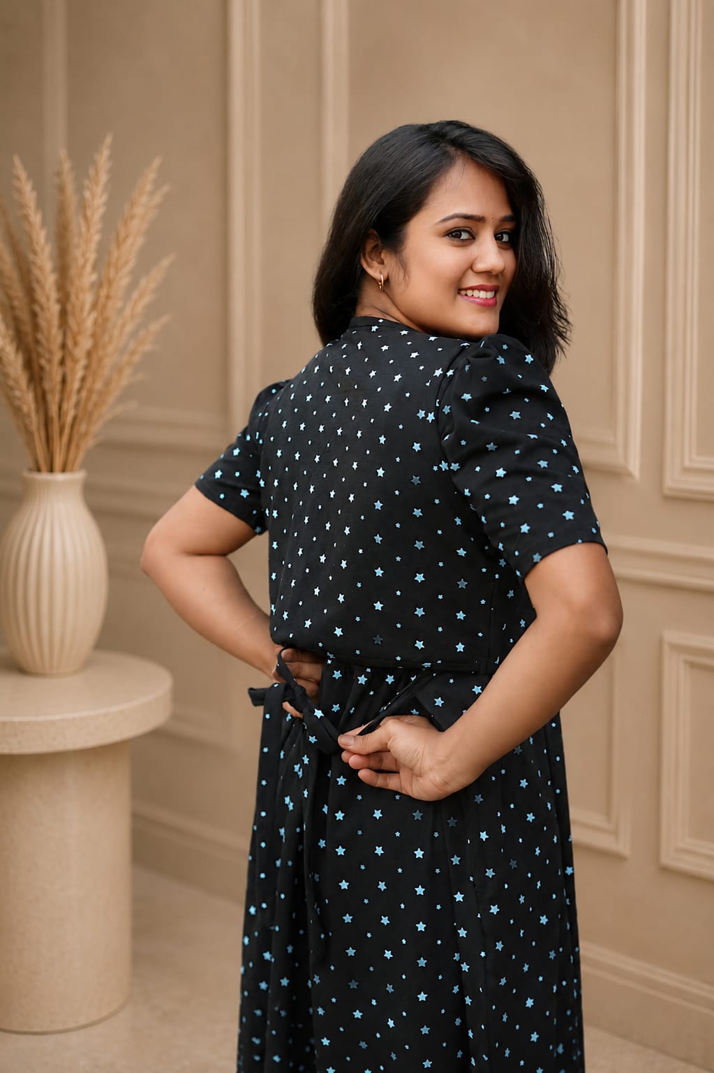 MATERNITY REMOVABLE COAT (Premium Black with Bluora Star)