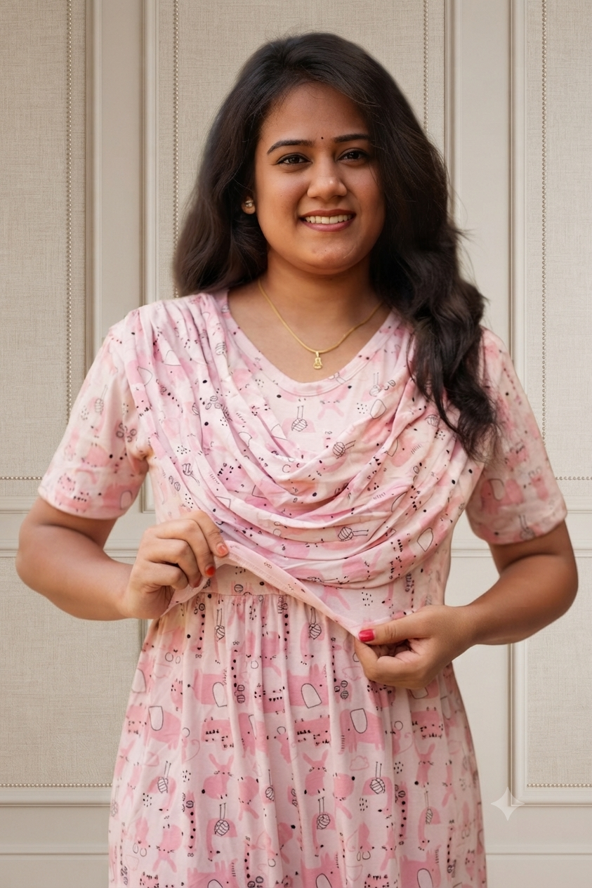 Pink Bunny (Zipless Maternity Shawl)