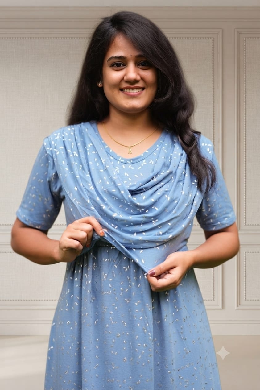Misty Blue (Zipless Maternity Shawl)