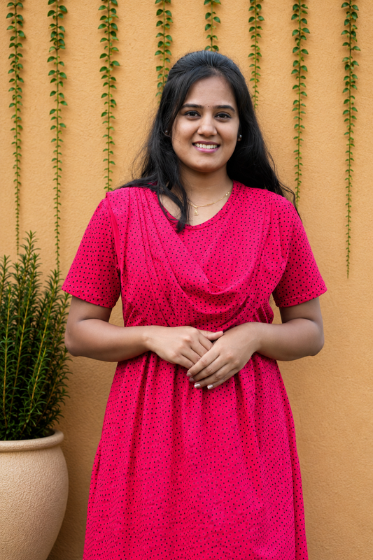 Redish Dot (Zipless Maternity Shawl)