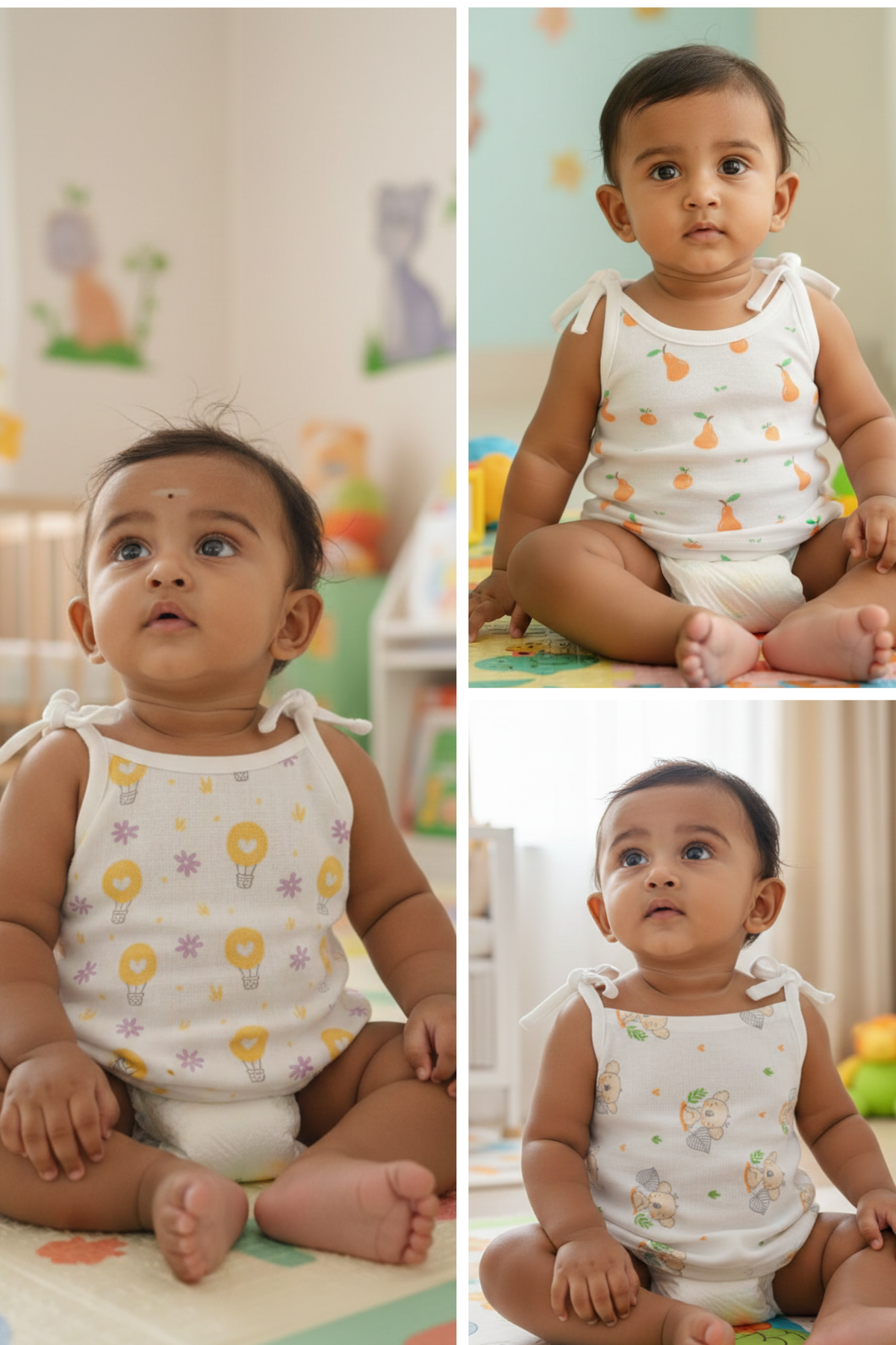 (3 Pc) Muslin Jabla Knotted