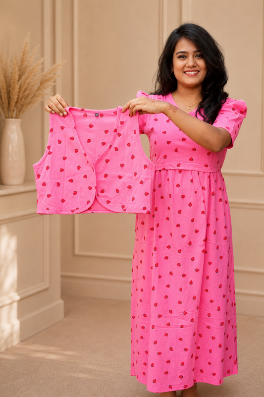 MATERNITY REMOVABLE COAT (BerryBlush)