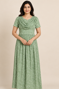 Mild Floral Green (Zipless Maternity Shawl)