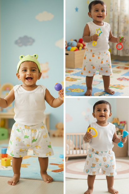 (3 Pc) Muslin Shorts