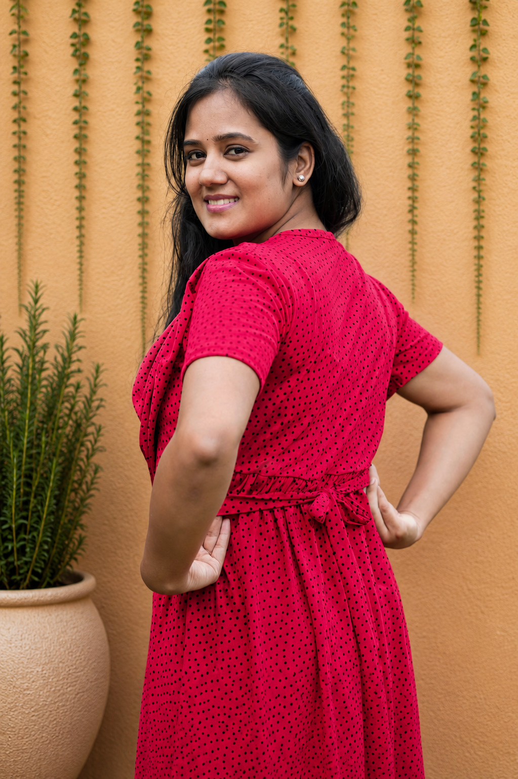 Redish Dot (Zipless Maternity Shawl)