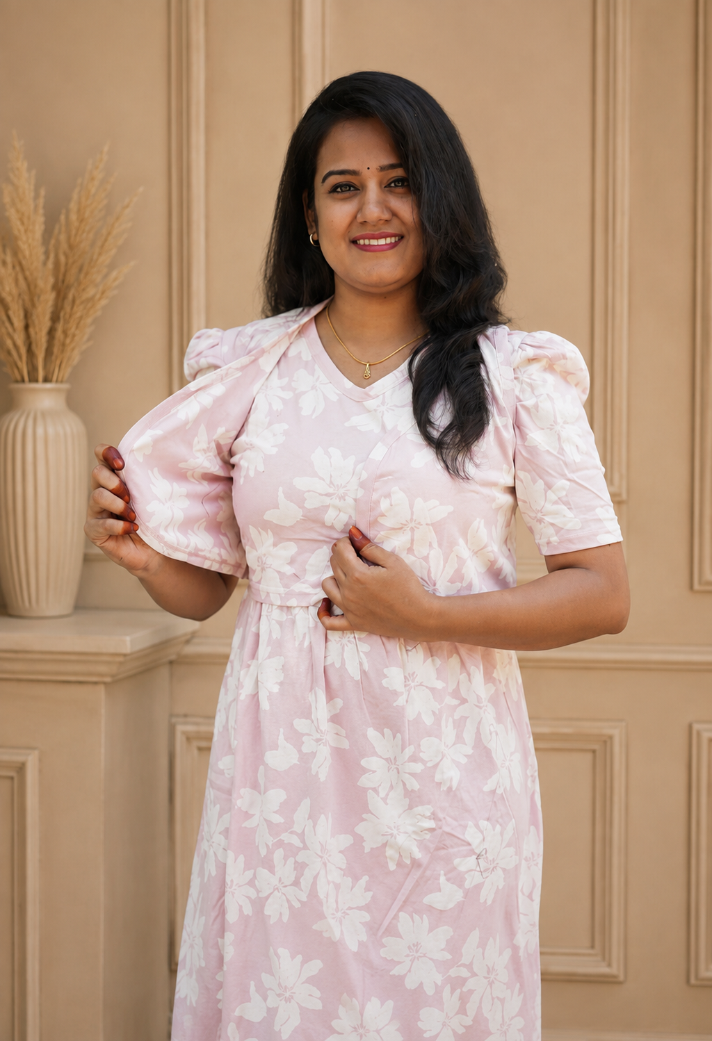 MATERNITY REMOVABLE COAT (Pink Petal)