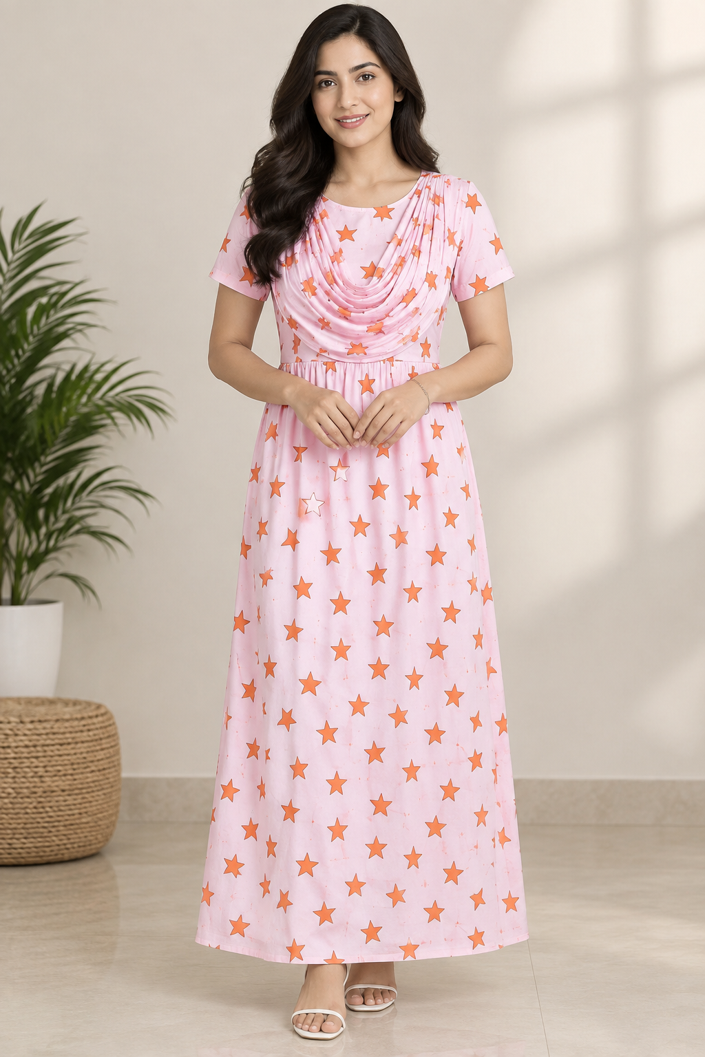 Pinky Star (Zipless Maternity Shawl)