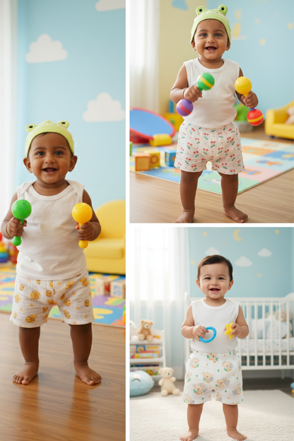 (3 Pc) Muslin Shorts