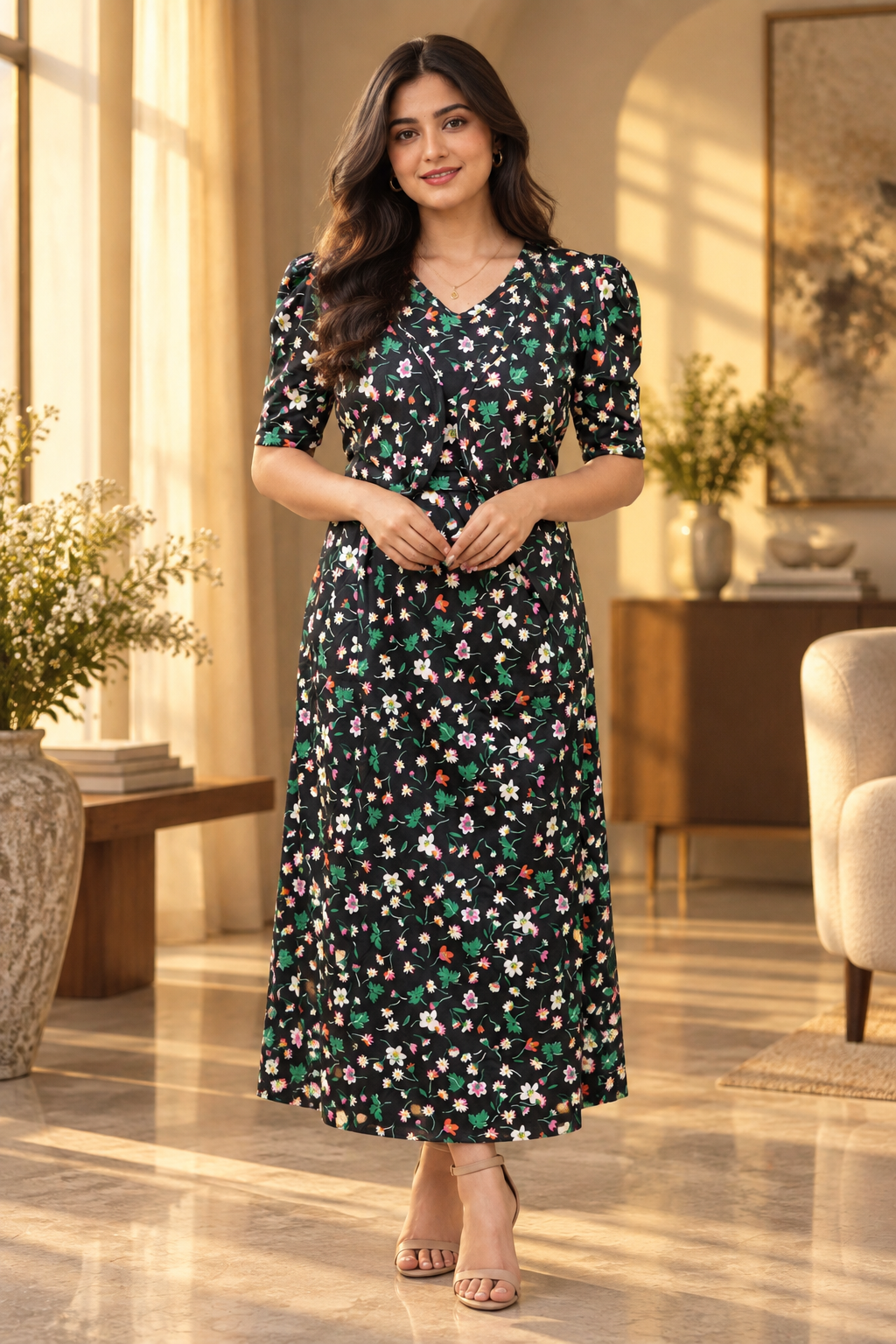 MATERNITY ATTACHED COAT (Petal Paradise)