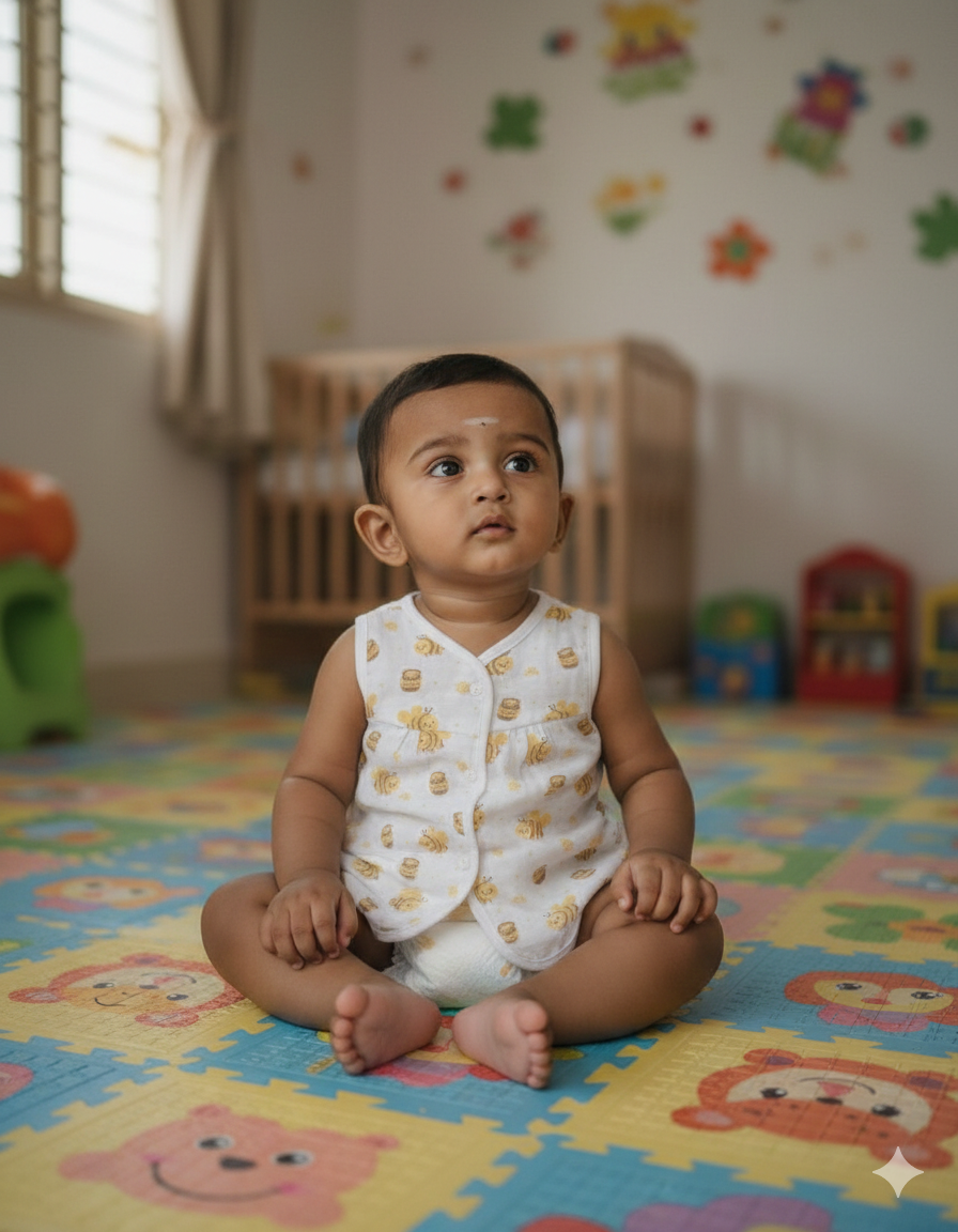 (3 Pc) Muslin Frock Front Open