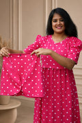 MATERNITY REMOVABLE COAT (Red Glow)
