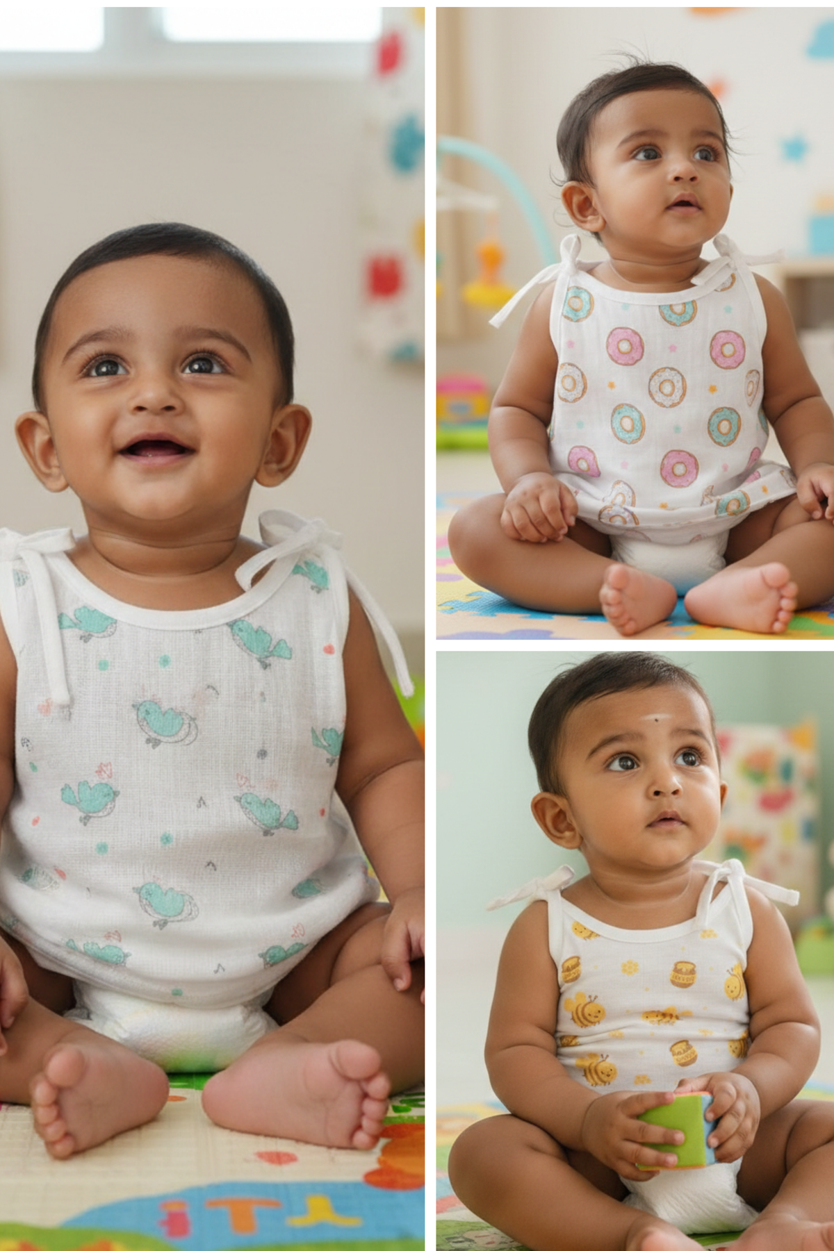 (3 Pc) Muslin Jabla Knotted