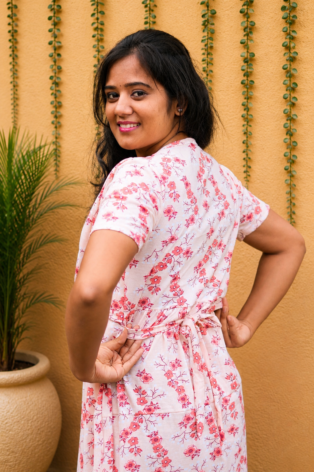 Floral Mild Pink (Zipless Maternity Shawl)