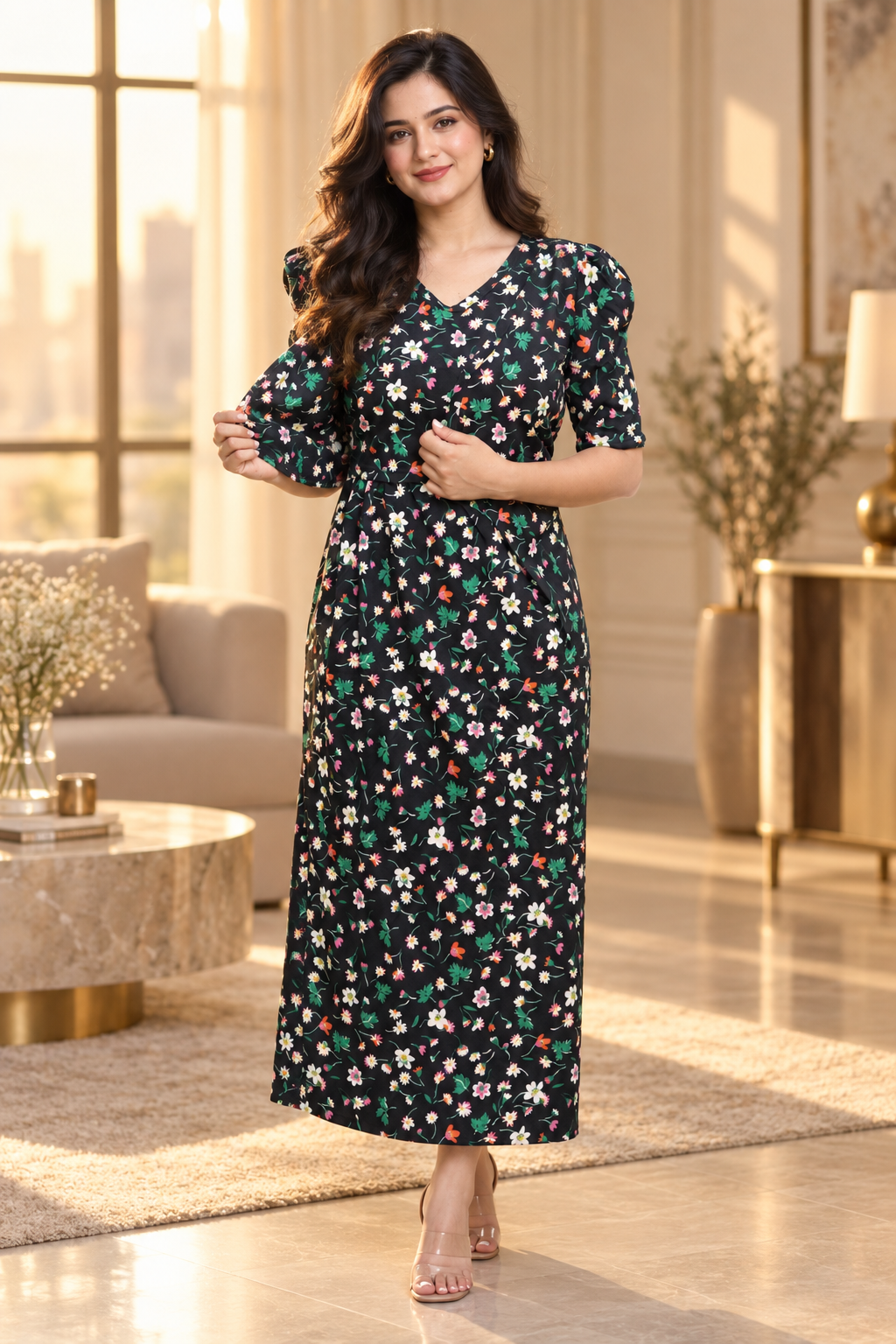 MATERNITY ATTACHED COAT (Petal Paradise)